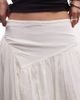 Weekday Weekday pleated asymmetric cut midi skirt in off-white - 4