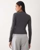 Weekday Weekday plunge long sleeve top in dark gray exclusive to ASOS - 4