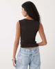 Weekday Weekday plunge v-neck top in dark brown - 4