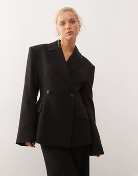 Weekday Weekday premium double breasted blazer in black - part of a set