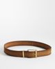 Weekday Weekday premium leather belt in brown - 1