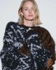 Weekday Weekday premium wool blend oversized Fair Isle sweater in gray melange and black - 2