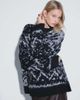Weekday Weekday premium wool blend oversized Fair Isle sweater in gray melange and black - 4
