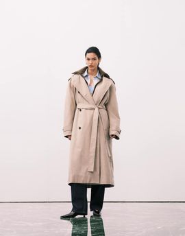 Weekday Weekday premium wool blend trench coat with detachable lining in beige-Brown