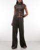 Weekday Weekday pull on cotton pants in dark gray - 1