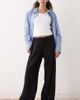 Weekday Weekday pull on linen mix wide leg pants in black - exclusive to ASOS - 1