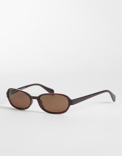 Weekday Weekday Rose oval sunglasses in dark brown