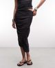 Weekday Weekday ruched asymmetric midi skirt in dark gray - part of a set - 2