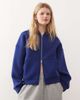 Weekday Weekday Scarlet oversized zip up hoodie in royal blue scuba-style fabric - 1
