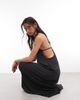 Weekday Weekday semi sheer maxi dress with drop racer back in black - 2