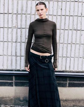 Weekday Weekday set maxi skirt in black check