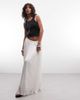 Weekday Weekday sheer crinkle double lined maxi skirt in off-white - 3