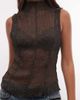 Weekday Weekday sheer crinkle top in dark mole-Gray - 3