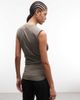 Weekday Weekday sleeveless top with cinch gathered waist in gray - 3