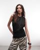 Weekday Weekday sleeveless top with cinched gathered waist in black - 3