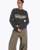 Weekday Weekday slim fit sweater with lucky graphic in dark gray - 1