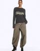Weekday Weekday slim fit sweater with lucky graphic in dark gray - 2