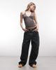 Weekday Weekday slim straps v-neck halter top in mole-Brown - 3