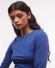 Weekday Weekday slim three quarter length sleeve top in blue - 1