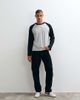 Weekday Weekday slub fabric oversized long sleeve raglan T-shirt in gray and navy - 3