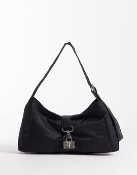 Weekday Weekday small shoulder bag with buckle closure detail in black