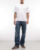 Weekday Weekday Space relaxed fit straight jeans in distressed mid blue wash with dynamo detailing - 1