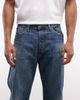 Weekday Weekday Space relaxed fit straight jeans in distressed mid blue wash with dynamo detailing - 4
