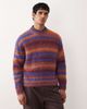 Weekday Weekday spacedye knit sweater in orange stripe - 1