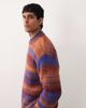 Weekday Weekday spacedye knit sweater in orange stripe - 4