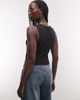 Weekday Weekday square neck zip up corset top in black - 2