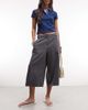 Weekday Weekday suiting capri pants in dark heather gray - 1