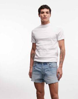 Weekday Weekday super-short denim shorts in blue wash