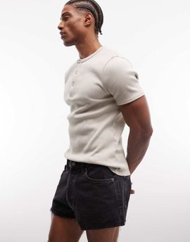 Weekday Weekday super short denim shorts in black wash