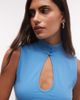 Weekday Weekday top with keyhole detail in blue - 3