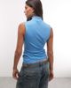 Weekday Weekday top with keyhole detail in blue - 4