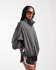 Weekday Weekday track jacket with funnel collar in dark gray - 1