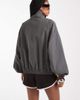 Weekday Weekday track jacket with funnel collar in dark gray - 4
