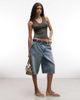Weekday Weekday v-neck tank top in khaki - exclusive to ASOS-Green - 2