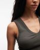 Weekday Weekday v-neck tank top in khaki - exclusive to ASOS-Green - 3