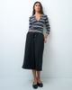 Weekday Weekday v-neck three quarter length sleeve top in black stripe-Gray - 3