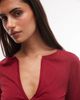 Weekday Weekday v-neck three quarter length sleeve top in cherry red - 3