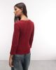 Weekday Weekday v-neck three quarter length sleeve top in cherry red - 4