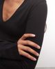 Weekday Weekday v neck long sleeve top in black - 2