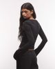 Weekday Weekday v neck long sleeve top in black - 4