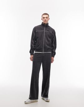 Weekday Weekday velour sweatpants in dark gray - part of a set