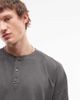 Weekday Weekday Vinny Henley long sleeve cotton top in gray wash - 3