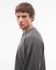 Weekday Weekday Vinny Henley long sleeve cotton top in gray wash - 4