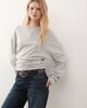Weekday Weekday volume long sleeve top with cinched gathered waist in gray melange - 1