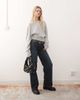 Weekday Weekday volume long sleeve top with cinched gathered waist in gray melange - 2