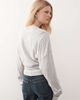Weekday Weekday volume long sleeve top with cinched gathered waist in gray melange - 4